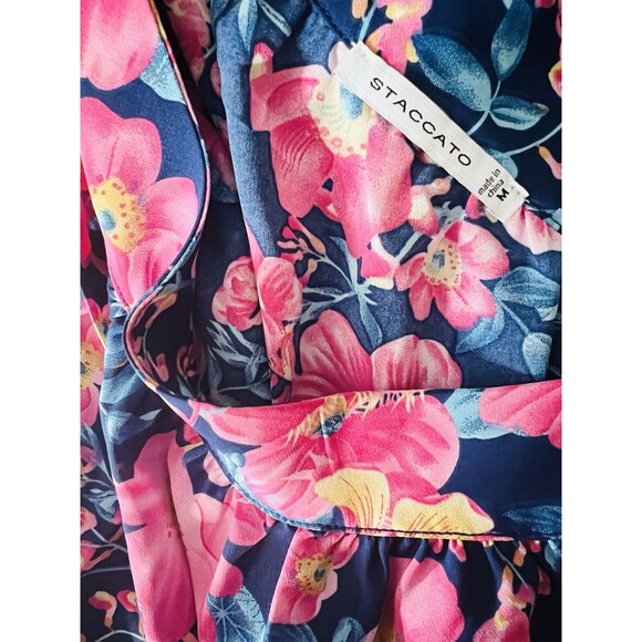 Staccato Floral Print One Shoulder Tiered Ruffle Top‎ Boutique M Tie Whimsy - Picture 5 of 5